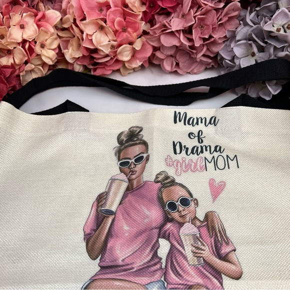 Eco-Friendly Mama of Drama Girl Mom Folding Tote Bag - Picture 9 of 14
